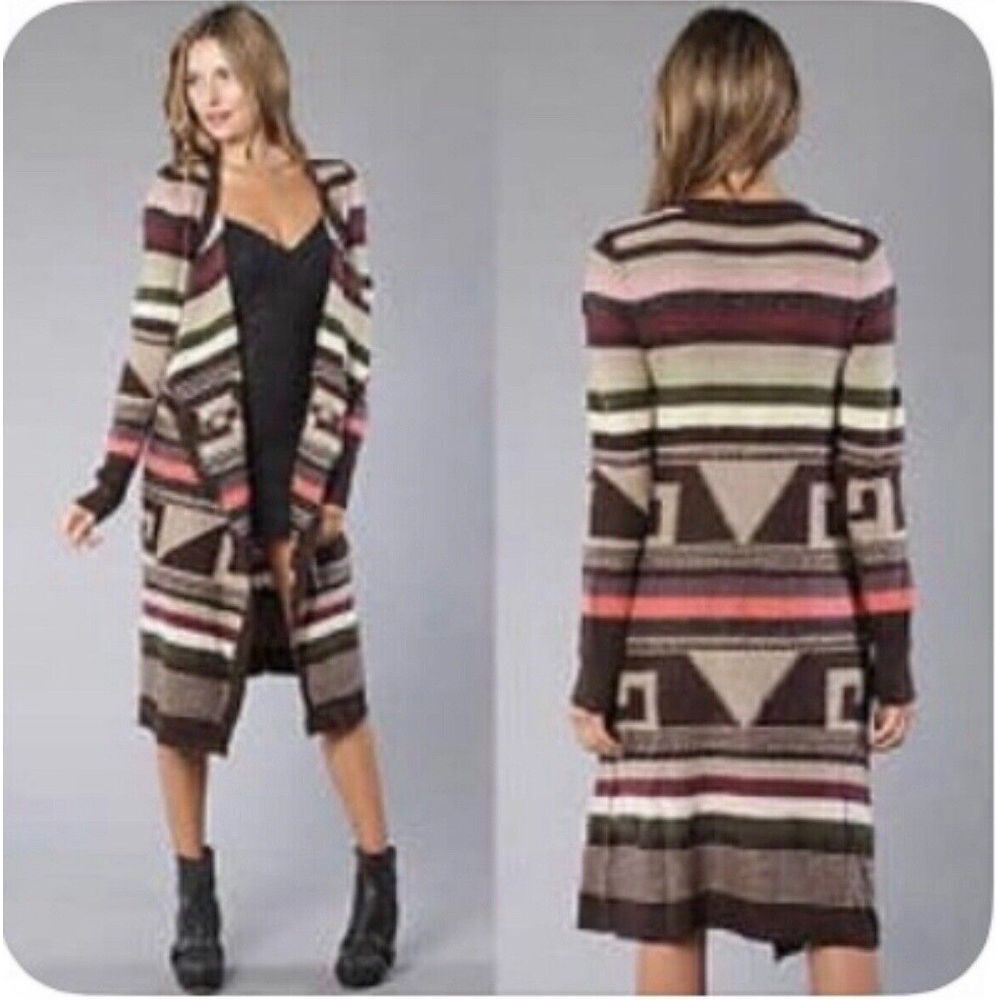 Free People Dursoduro Cardigan Sweater Aztec Southwestern Angora Wool Size XS